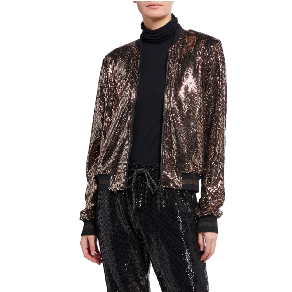 PAM & GELA Rose Mirror Ball Jacket, Size P/XS, New w/Tag
